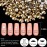 18 Styles Multi-Shaped Glass Gemstones for Nails and 6 Sizes Round Crystal Rhinestones Kit 9, Mineral Gold Nail Art Charm Bead Manicure Decoration with Pickup Pencil and Tweezer