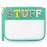 LSxia Chenille Letter Clear Travel Zipper Pouch Nylon Makeup Bag, Preppy Makeup Bag Clear Cosmetic Toiletry Bag, Water-proof Makeup Travel Pouch Snack Bags for Women (Green-Stuff)