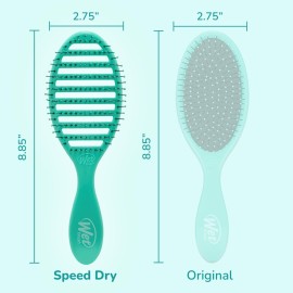 Wet Brush Speed Dry Hair Brush, Amazon Exclusive Aqua, Vented Design & Soft HeatFlex Bristles, Blow Dry Safe, Ergonomic Handle Manages Tangles & Uncontrollable Strands, Pain-Free Hair Accessories