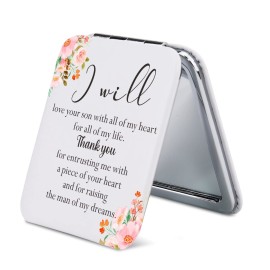 Mother of The Bride/Groom Gifts, Mother in Law Pocket Mirror, Wedding Mirror for Woman,Thank You Gifts, I Love You, Wedding Day Keepsake for Mother, Bridal Shower Gifts (Mother of Groom)