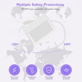 for Braun Epilator Charger, Lnauy 12V Power Cord Compatible with Braun Silk-pil 5 7 9 Wet & Dry Epilator Hair 9-720 5328 Braun FaceSpa Pro 910 911 921 Part-No 81743351 Replacement 492-5214 Adapter