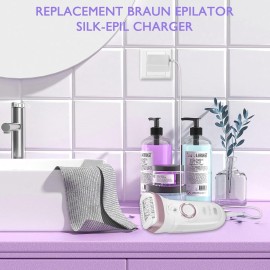 for Braun Epilator Charger, Lnauy 12V Power Cord Compatible with Braun Silk-pil 5 7 9 Wet & Dry Epilator Hair 9-720 5328 Braun FaceSpa Pro 910 911 921 Part-No 81743351 Replacement 492-5214 Adapter