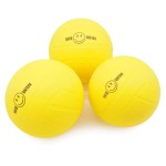 Aolowewin Spike Replacement Balls | Roundnet Game Balls | Strong Bounce Ball | 3.5inch Yellow Soft Rubber Ball 3-Pack | Lawn Beach Volleyball (3)