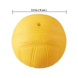 Aolowewin Spike Replacement Balls | Roundnet Game Balls | Strong Bounce Ball | 3.5inch Yellow Soft Rubber Ball 3-Pack | Lawn Beach Volleyball (3)