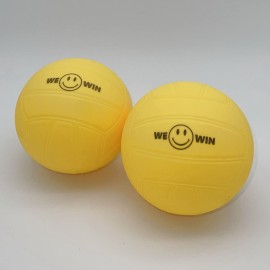 Aolowewin Spike Replacement Balls | Roundnet Game Balls | Strong Bounce Ball | 3.5inch Yellow Soft Rubber Ball 3-Pack | Lawn Beach Volleyball (3)