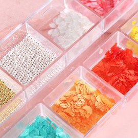 Floral Petals Glitter Nail Art Flakes, Sparkly Flowers Rhinestone Beads Design, 3D Flower Petals Supplies for Women Manicure Charms Decorations, Tips