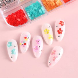 Floral Petals Glitter Nail Art Flakes, Sparkly Flowers Rhinestone Beads Design, 3D Flower Petals Supplies for Women Manicure Charms Decorations, Tips
