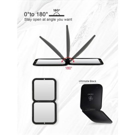 OMIRO Folding Compact Mirror, 1X/15X Magnification 3 Pocket Size Square Hand Mirror for Travel Makeup (Black) OMIRO Folding Compact Mirror, 1X/15X Magnification 3 Pocket Size Square Hand Mirror for Travel Makeup (Black)