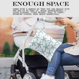 zcyxuuw Wet Dry Bag for Swimsuit, Travel, Beach, Pool, Diapers, Dirty Yoga Gym Clothes, Makeup, Waterproof Reusable Beach Bag with Ocean Decor Starfish Sea Horse Anchor