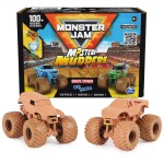 Monster Jam, Mystery Mudders 2-Pack Monster Trucks, Official 1:64 Die-Cast Vehicles, Wash to Reveal (Styles Will Vary), Kids Toys for Boys 3 and Up