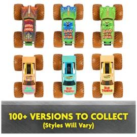 Monster Jam, Mystery Mudders 2-Pack Monster Trucks, Official 1:64 Die-Cast Vehicles, Wash to Reveal (Styles Will Vary), Kids Toys for Boys 3 and Up
