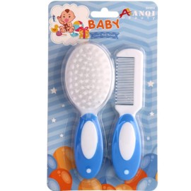 Baby Hair Brush, Cradle Cap Brush, Baby Hair Comb, Baby Hair Brush and Comb Set for Newborns & Toddlers, Baby Brush Soft Bristles, Ideal for Cradle Cap, Perfect Baby Registry Gift (Blue)