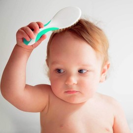 Baby Hair Brush, Cradle Cap Brush, Baby Hair Comb, Baby Hair Brush and Comb Set for Newborns & Toddlers, Baby Brush Soft Bristles, Ideal for Cradle Cap, Perfect Baby Registry Gift (Green)