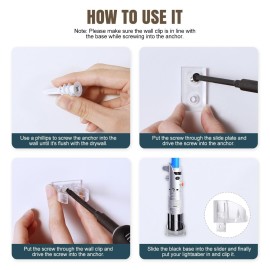 Lenink 2 Pack Clear Lightsaber Wall Mount, Lightsaber Holder Rack Compatible with Galaxys Edge Lightsabers, Darth Revan Lightsaber, Darth Vader Sabers and Most Lightsaber