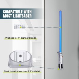 Lenink 2 Pack Clear Lightsaber Wall Mount, Lightsaber Holder Rack Compatible with Galaxys Edge Lightsabers, Darth Revan Lightsaber, Darth Vader Sabers and Most Lightsaber