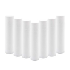 50 PCS White Plastic Empty Lip Balm Tubes Containers DIY Lipstick Lip Salve Tubes Holder Dispenser for Travel Business Trip Camping Hiking