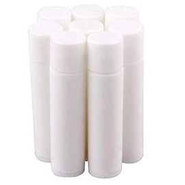 50 PCS White Plastic Empty Lip Balm Tubes Containers DIY Lipstick Lip Salve Tubes Holder Dispenser for Travel Business Trip Camping Hiking