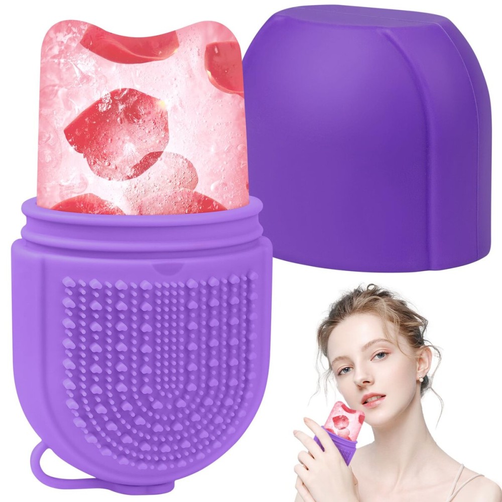 QiqaMole Ice Mold for Face,Ice Face Roller,Ice Roller Silicone Facial and Eye,Reusable Facial Treatment to Tone Skin & De-Puff The Eye Area and Lubricate The Skin