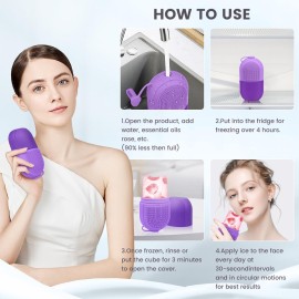 QiqaMole Ice Mold for Face,Ice Face Roller,Ice Roller Silicone Facial and Eye,Reusable Facial Treatment to Tone Skin & De-Puff The Eye Area and Lubricate The Skin
