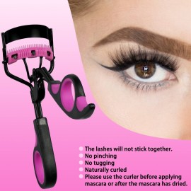 Eyelash Curlers with Comb IMMER LIEBEN Lash Curler with 5 Replacement Refills, 3 Combs, 10 Seconds Curl and Lifted Lashes Black and Purple