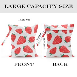 zcyxuuw Wet Bag, Wet Dry Bag, Wet Bag for Swimsuit, Travel, Beach, Pool, Diapers, Dirty Yoga Gym Clothes, Makeup Bag, Waterproof Reusable Fruit Decor Orange Strawberry