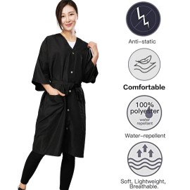 PERFEHAIR Salon Robes for Clients, Pack of 2, Hair Color Cape Kimono Gown Style, Grooming Smocks for Women & Men, 5 Snaps Closures PERFEHAIR Salon Robes for Clients, Pack of 2, Hair Color Cape Kimono Gown Style, Grooming Smocks for Women & Men, 5 Snaps Closures