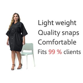 PERFEHAIR Salon Robes for Clients, Pack of 2, Hair Color Cape Kimono Gown Style, Grooming Smocks for Women & Men, 5 Snaps Closures PERFEHAIR Salon Robes for Clients, Pack of 2, Hair Color Cape Kimono Gown Style, Grooming Smocks for Women & Men, 5 Snaps Closures