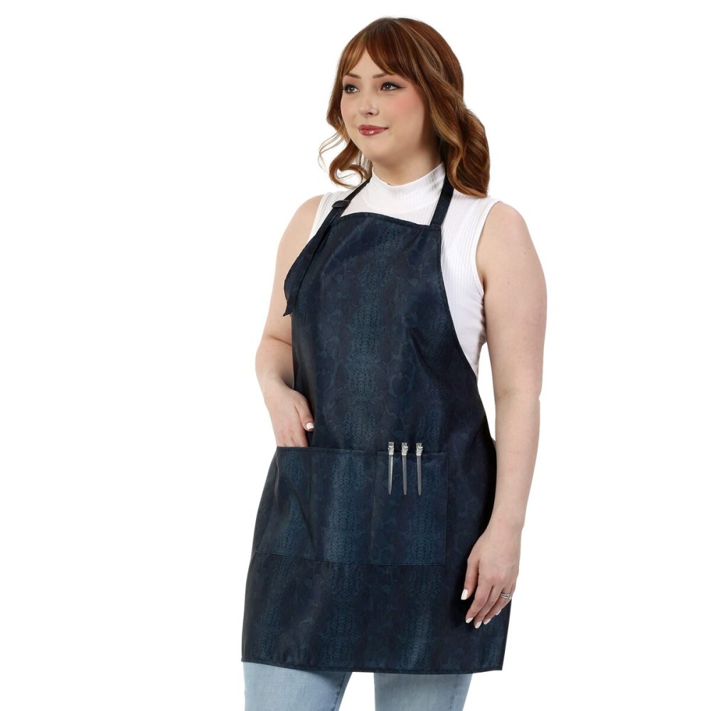 Plum Hill Snakeskin Hair Stylist Apron for Cosmetology, Nail Tech, Esthetician, Make-up Artist - Waterproof Bleach Proof - Hairdresser Apron with Pockets Plum Hill Snakeskin Hair Stylist Apron for Cosmetology, Nail Tech, Esthetician, Make-up Artist - Waterproof Bleach Proof - Hairdresser Apron with Pockets