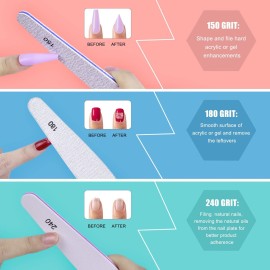 MORGLES Nail File Buffer, Professional 12 Pcs Emory Nail File and Buffer for Acrylic/Natural/Gel Nails (100/150/180/220/240/280/1000/4000 Grit) MORGLES Nail File Buffer, Professional 12 Pcs Emory Nail File and Buffer for Acrylic/Natural/Gel Nails (100/150/180/220/240/280/1000/4000 Grit)