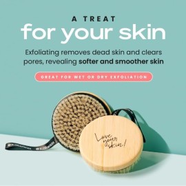 KoluaWax Exfoliating Brush, Body Scrubber for Wet or Dry Brushing, Waxing Prep for Skin and Ingrown Hair, Soft Bristle for Scrubbing, Lymphatic Drainage and Blood Circulation Improvement