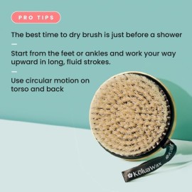 KoluaWax Exfoliating Brush, Body Scrubber for Wet or Dry Brushing, Waxing Prep for Skin and Ingrown Hair, Soft Bristle for Scrubbing, Lymphatic Drainage and Blood Circulation Improvement