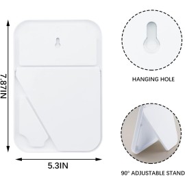 Ymemok Desktop Makeup Mirror, 8 Inch Portable Mirror, Simple Folding Makeup Mmirror with Stand, Standing Wall Hanging Double-Duty White