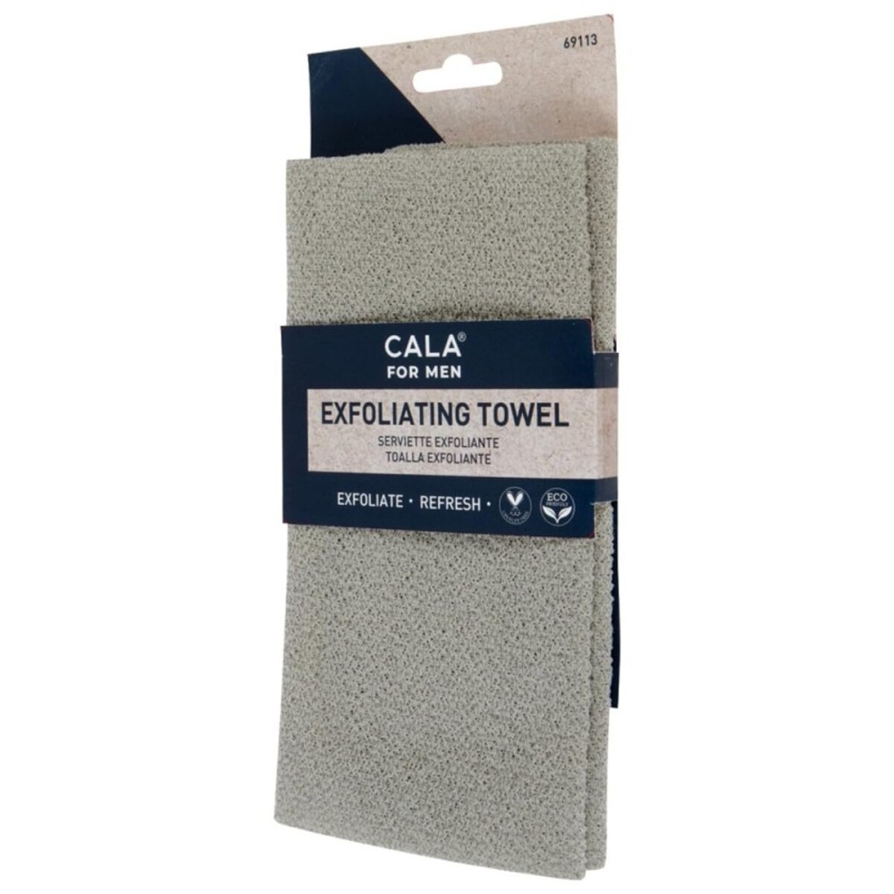 CALA FOR MEN: EXFOLIATING TOWEL (TAUPE / BLK MIX)
