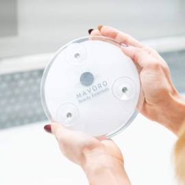 Mavoro Magnifying Mirror with Suction Cups - Triple Suction Cup Stick on Mirror with 15X Magnification. Portable Travel Makeup Mirror, Magnified Cosmetic Mirror (15X)