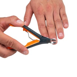 UNHEX - X70 Nail Nipper - Cuticle Remover, Manicure and Pedicure, Cuticle Trimmer, Nail Care, Toenail Clippers - Self Care, Stainless Steel, Sterilizable - Grey/Orange