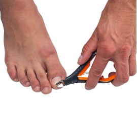 UNHEX - X70 Nail Nipper - Cuticle Remover, Manicure and Pedicure, Cuticle Trimmer, Nail Care, Toenail Clippers - Self Care, Stainless Steel, Sterilizable - Grey/Orange