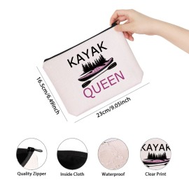 TSOTMO Kayak gift Kayak Girl Paddling Lover Gift Kayak Queen Zipper Pouch Makeup Bag (KAYAK QUEEN)