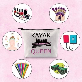 TSOTMO Kayak gift Kayak Girl Paddling Lover Gift Kayak Queen Zipper Pouch Makeup Bag (KAYAK QUEEN)