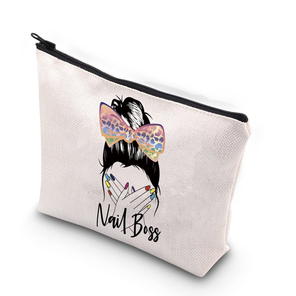 TSOTMO Nail Technician Gift Zipper Pouch Makeup Bag