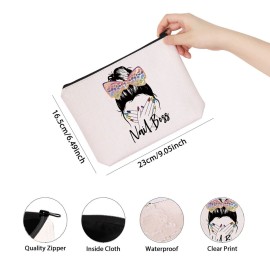 TSOTMO Nail Technician Gift Zipper Pouch Makeup Bag