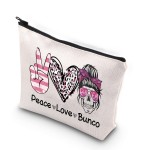 TSOTMO Bunco Dice Gamer Gift Peace Love Bunco Gambling Lover Zipper Pouch Makeup Bag (Peace Love Bunco)
