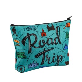 Travel Lover Gift Road Trip Camping Gift Travelling Hiking Lover Zipper Pouch Makeup Bag (Road Trip)
