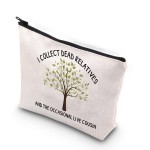 TSOTMO Funny Genealogist Gift I Collect Dead Relatives And The Occasional Live Cousin Zipper Pouch Makeup Bag (Relatives cousin)