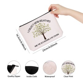 TSOTMO Funny Genealogist Gift I Collect Dead Relatives And The Occasional Live Cousin Zipper Pouch Makeup Bag (Relatives cousin)