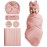 Baby Blankets,5PCS Security Blanket for Babies - Swaddle Adjustable Wearable Blanket, 5pcs Newborn Accessories Set with Hello World Wooden Birth Announcement Card, Baby Blankets for Girls&Boys (Pink)