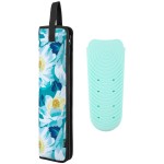 Beautyflier Curling Iron, 16.5IN, Flower White - Set of 2 Travel Case, Canvas Heat-Resistant Flat Iron Holder Case and Silicone Mat for Hair Tools for Travel, Gym or Daily Use