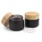 Remzndy 2 Pack 100g/3.4oz Black Frosted Glass Round Refillable Cosmetic Jars With Leakproof Lids For DIY Lotion Cream Lip Balm