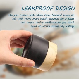 Remzndy 2 Pack 100g/3.4oz Black Frosted Glass Round Refillable Cosmetic Jars With Leakproof Lids For DIY Lotion Cream Lip Balm