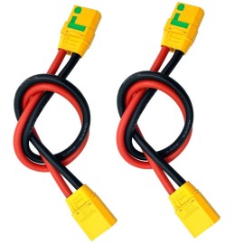 XT90-S Anti-Spark Female to XT90 Male Plug Extension Wire Cable Lead Silicone Wire 10AWG for RC Lipo Battery FPV Drone Large Model Airplane 30CM (2pcs)