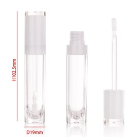 COSIDEA 26 pcs Refillable Empty 8ml Lip Gloss Tubes with clear WandRound white Lipgloss ContainersDIY cosmetic packing Container Bulk Wholesale